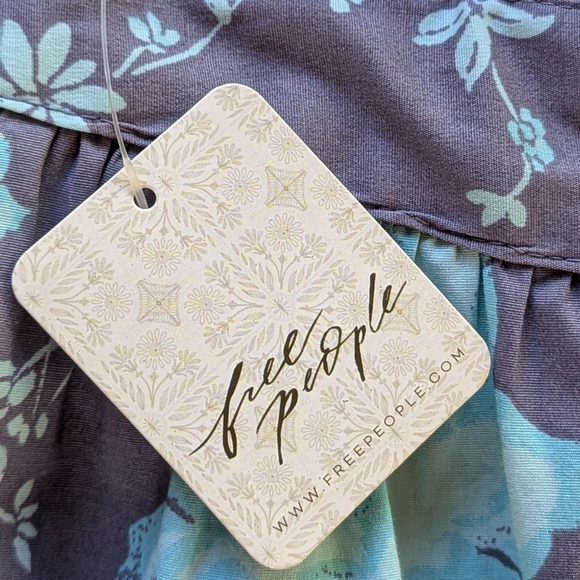 Free People Meet Me In Maui Floral Tie Mini Dress L | Coastal Vacay Vibes NWT - Picture 11 of 14